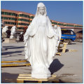 Life Size Religious Pure White Marble Virgin Mary Statue